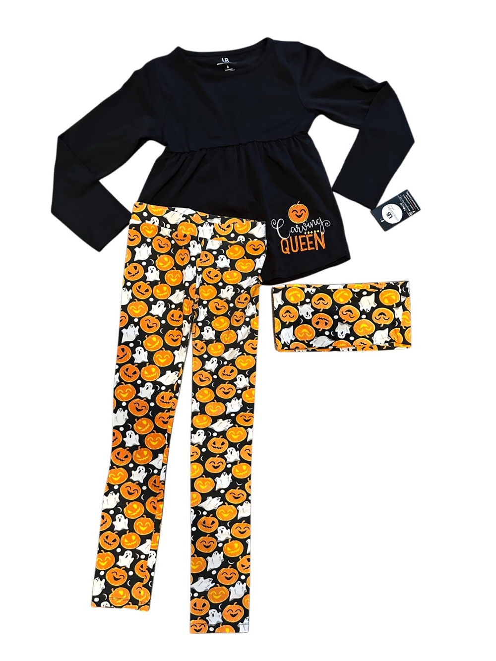 Black & Orange Girls’ Halloween Outfit Size 8.